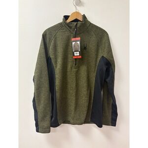 NWT Mens Spyder Olive 1/2 Zip Pullover Fleece Jacket\Sweater Size M